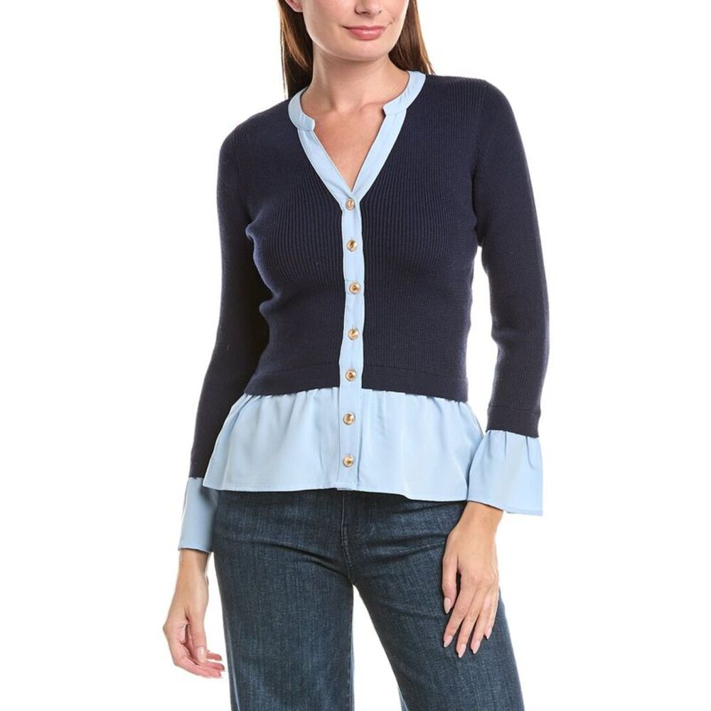 Nanette Nanette Lepore Womens Knit Button Top, Blue